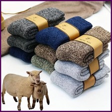 3 Pairs Men s Winter Warm Thick Mid-Calf Socks Anti-Cold Snow Boots Elastic