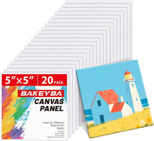 20-Pack Mini Canvas Boards 5x5 Inch, 100 Cotton Blank Art Panels