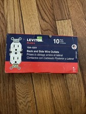 Leviton Duplex Outlets 15A 125V Commercial Grade White 10 Pack