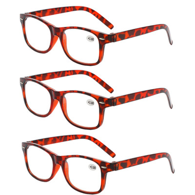3x Reading Glasses For Women Men Retro Glasses Square Eyeglasses +1.0-+4.0