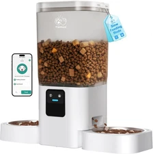 Automatic Cat Feeders 2 Cat with Slow Feed: Dual Automatic Dog Feeder with