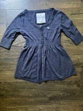 Vintage Abercrombie Babydoll Sweater Girls Large Bella Swan Blue Henley Y2K 90s
