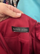 Alfred Sung Red Strapless Sleeveless Bridesmaid Dress, Size 12 Regular, M2A3