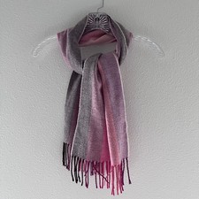 Scarf Sash Plum, Pink, Purple Soft Stripes Fringed Ends 63x11 Cozy