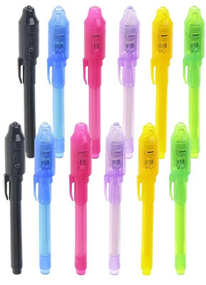 12 PCS Spy Pens Invisible Ink Pen with UV Light Magic Marker for Secret Mess