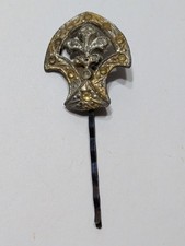 VINTAGE Fleur-de-lis Bobby Pin w/ Rhinestones - NON-MAGNETIC