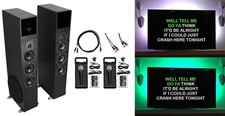 Rockville Bluetooth Home Theater/Karaoke Machine System, LED'S Subwoofers Mics