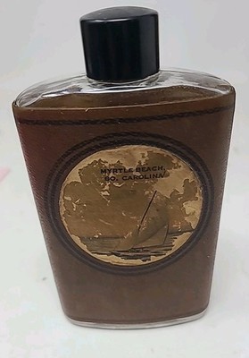 Vintage Myrtle Beach SC  Souvenir Glass Flask Bottle