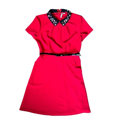 beaded collar dress French-style Black Beaded Collar Dress OSH0224
