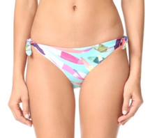 Mara Hoffman L2063 Multi Printed Aqua Marimba Tie Side Bikini Bottom Size XL
