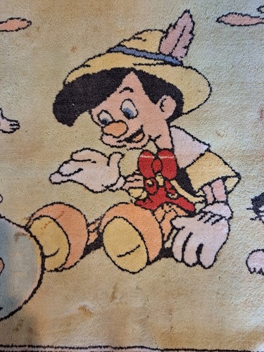 Alfombra vintage de Disney Pinocho y sus amigos, - Imagen 2 de 11