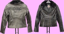 Chaqueta de cuero Harley-Davidson XL Butter Soft STARLET con cuello de piel 97030-06VW