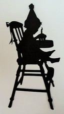 Cricut Baby First Birthday High Chair Silhouette Die Cut Scrapbook Embellishment