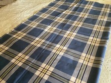 Blue Plaid Drapery, Upholstery Fabric 54  wide x 42  long.
