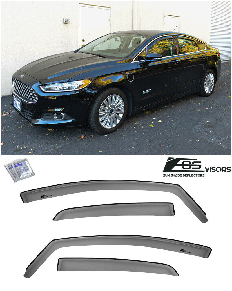 For 13-20 Ford Fusion IN-CHANNEL SMOKE TINTED Side Window Visors