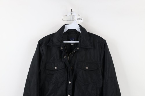 Vintage 90s Y2K Gap Womens Size Small Full Zip Motorcycle Bomber Jacket Black - Picture 2 of 14