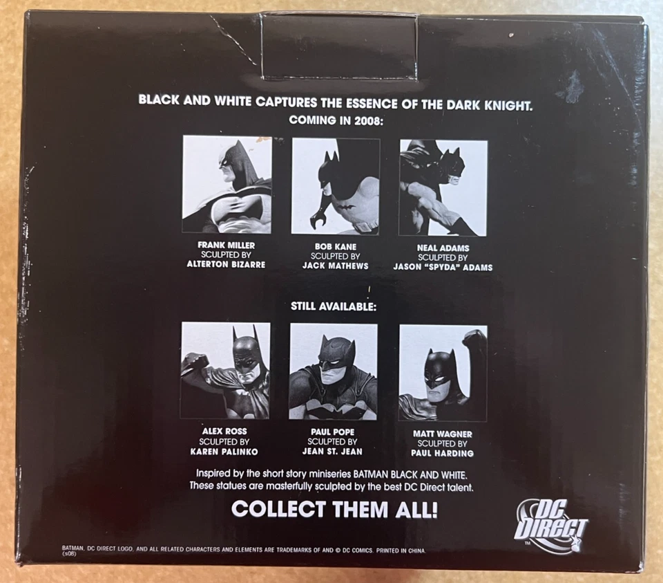 DC Direct Batman Black and White Statue Designed by Andy Kubert LE 4000 NIB - Image 3 of 4