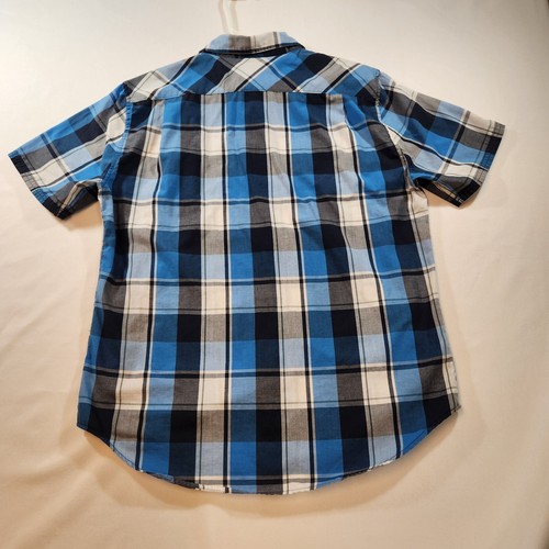 Ecko Unltd Mens Shirt Blue Plaid Short Sleeve Button Up Pocket Cotton Blend - Picture 8 of 22