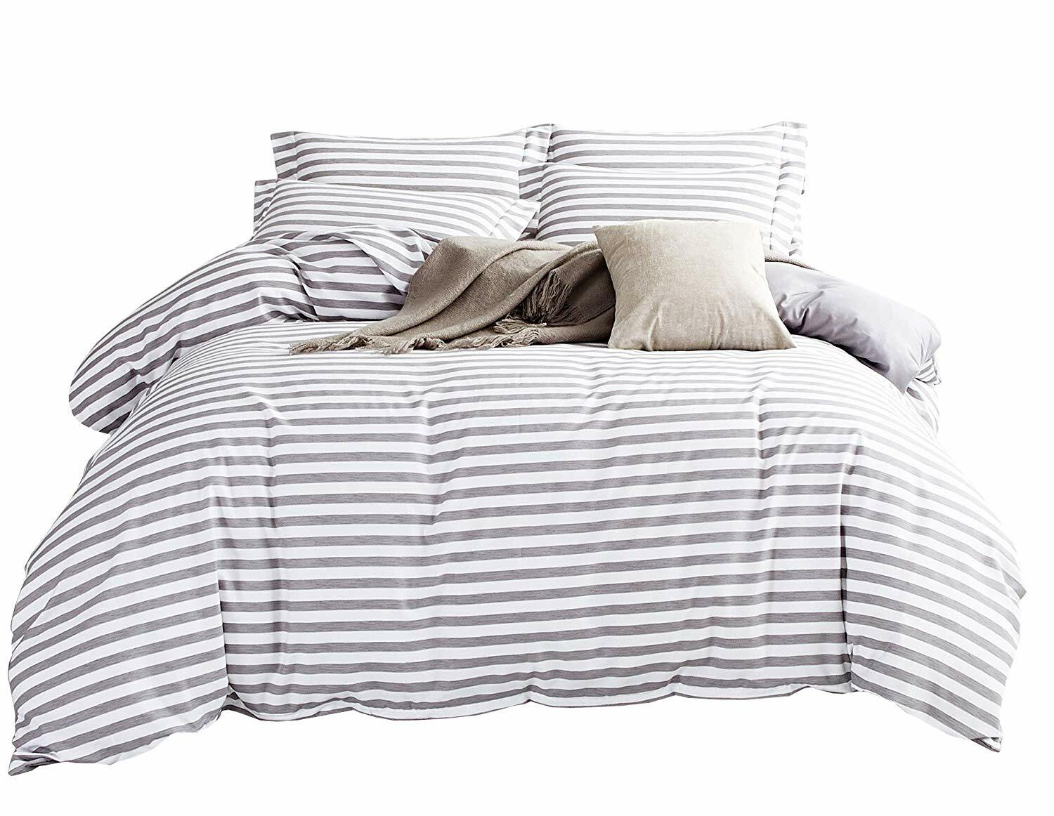 Delbou Tree White Duvet Cover Set,Striped Duvet Covers,Contrast 2 Tone Reversibl Delbou Tree White Duvet Cover Set,Striped Duvet Covers,Contrast 2 Tone Reversibl