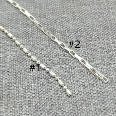 Sterling Silver Rectangle Cable Chain 925 Silver Diamond Cut Bead Chain  Necklace