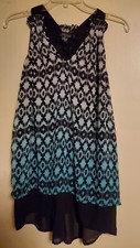 Karen Kane Ombre Tunic Top S Small *NEW* NWD SO PRETTY!! blue black white
