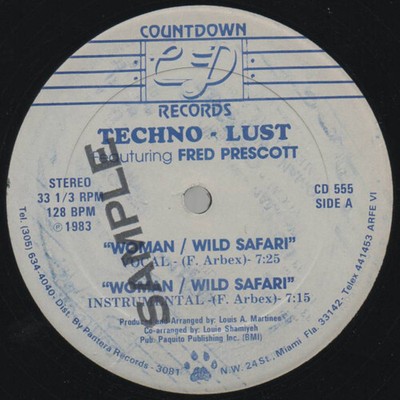 Techno Lust - Woman / Wild Safari (12'') 1983 Countdown Records (3) CD 555