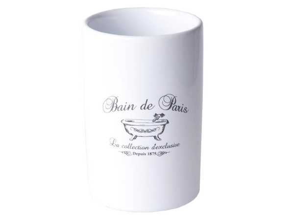 Zahnputzbecher ZahnbüRstenhalter ZahnbüRstenbecher Keramik Weiß Schwarz H11,5 Cm-image