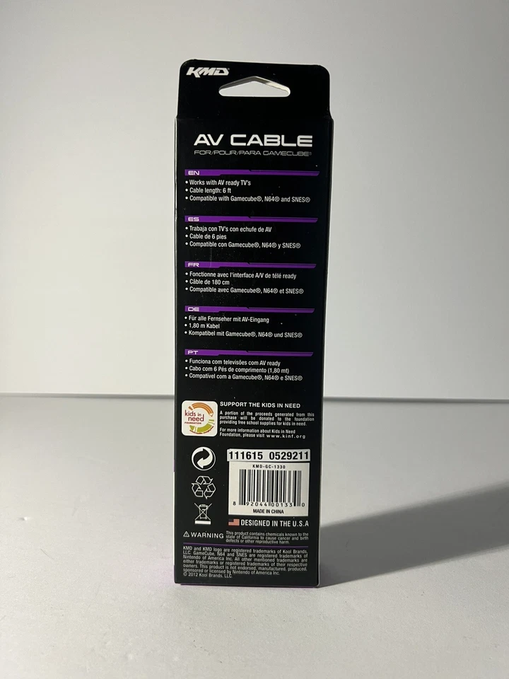 KMD KMDGC1330 Nintendo Gamecube AV Cable Composite *BRAND NEW* Works w/ N64/SNES - Image 2 of 4