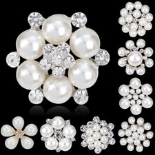1PCS Bouquet Crystal Rhinestones Faux Pearl Bride Bridesmaid Wedding Brooch