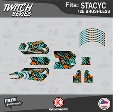 Graphics Kit for STACYC 12E Brushless Electric  (All Years) Twitch - Teal Orange