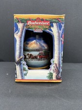 Budweiser Collector Holiday Beer Stein 2000 Holiday in the Mountains NIB #145