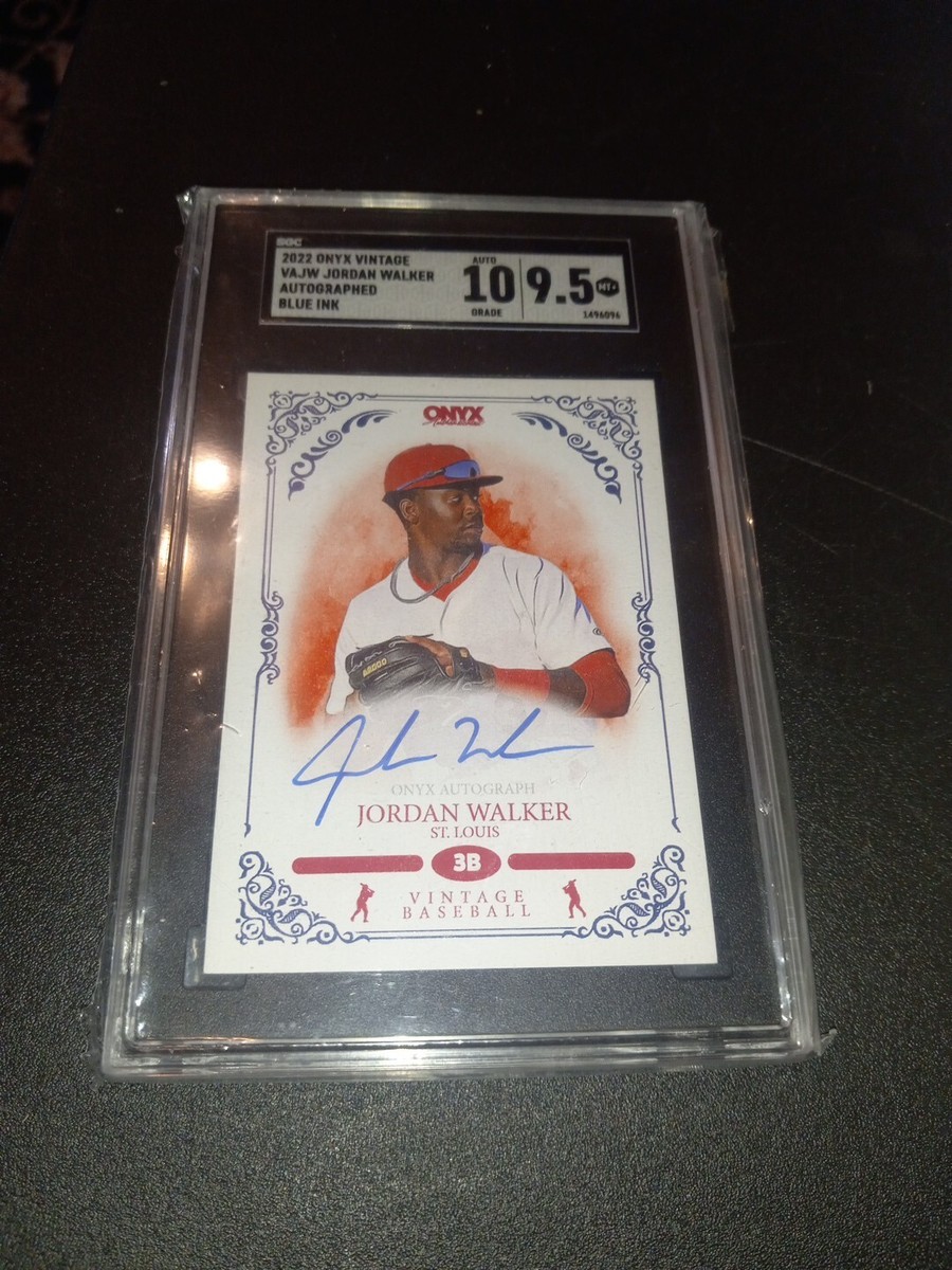直筆サイン シリアル Topps JORDAN WALKER AUTO Jordan Walker 2022 ONYX VINTAGE Blue Ink Auto #VAJW SGC Graded 9.5