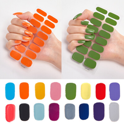 Set UV-Nagelfolie selbstklebende Nagelfolie Nailwraps Gel Nagellack Aufkleb   