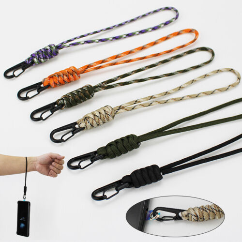 Braided Nylon Rope Lanyard Keychain ID Badge Phone Holder Neck/Wrist Strap Clip□ - Foto 11 di 33
