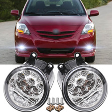 Pair Clear LED Fog Light For TOYOTA YARIS 2007-2012 Bumper Driving Lamps R&L