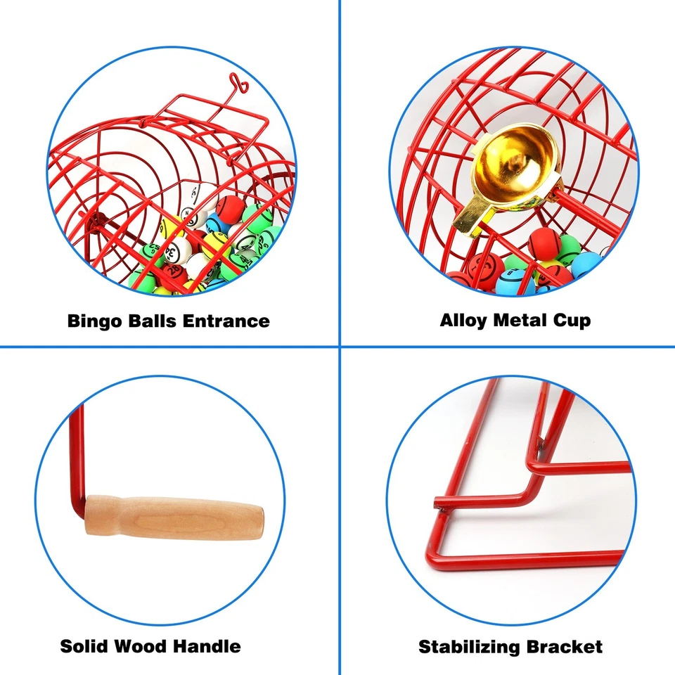 PRO Jumbo Bingo Game Set w/Large Bingo Cage, 1.5" Ping Pong Bingo Balls & Board - Image 4 of 4