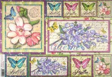 Last Chance to Buy Stamperia 33x49cm Rice Paper - Flowers and butterflies DFS258