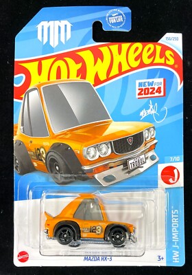 Hot Wheels Mazda RX-3 Tooned Orange #156 Mainline 2024 Case H New