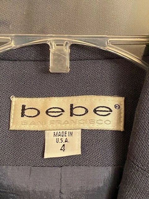 Blazer Traje Chaqueta De Colección Bebe San Francisco Para Mujer Talla 4 Azul Polvoriento 4 Botones Lana  Foto 3 de 4