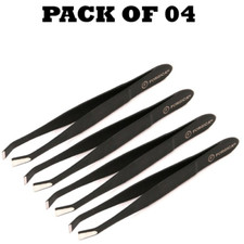 Forgica Professional Stainless Steel Paper Coated Black Tweezers