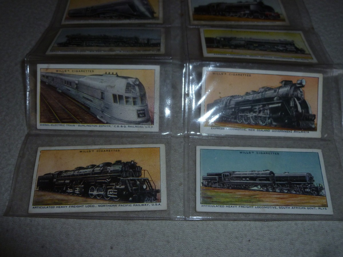 wills cigarette cards trains VINTAGE WILLS CIGARETTES RAILWAY ENGINES LOCOMOTIVES TRAIN CARD LOT TOBACCO