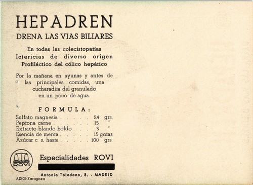 España Antiguo Anuncio Médico Hepadren (146) - Imagen 2 de 2