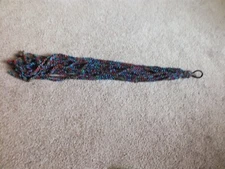 Handmade Dread Locks Fairy Braid Pony Deep Purple, Blue Red Gr Textured Yarn 22"