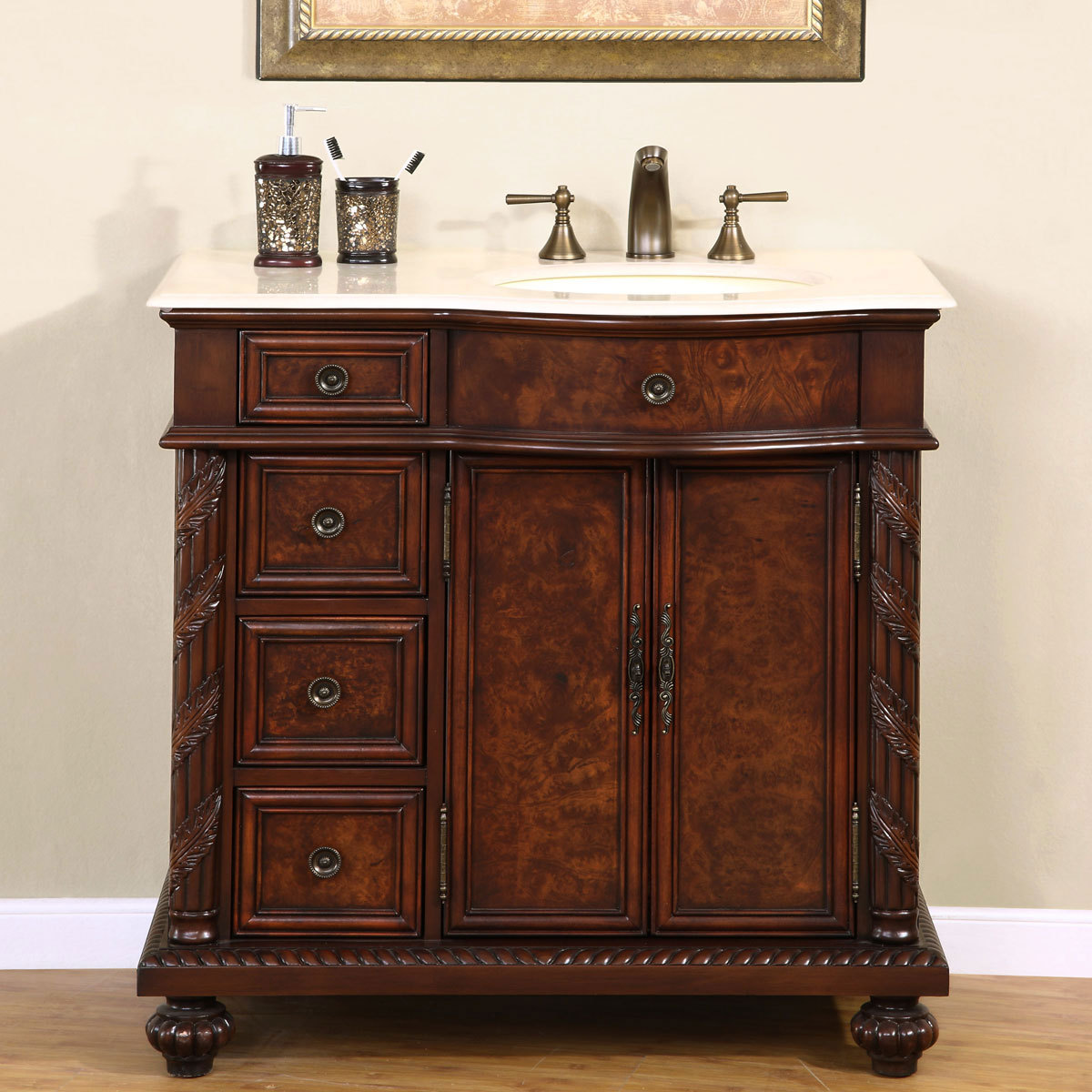 Bathroom Vanity Cabinet Not Centered 36" Bathroom Vanity Without Sink,