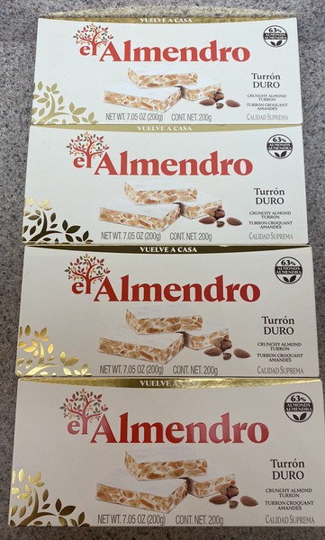 Turrón El Almendro Duro - Turrón de almendra crujiente 7,05 onzas (paquete de 4) ENVÍO GRATUITO