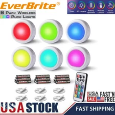 EverBrite 6Pack LED Puck Light Tap Light Push Light Wireless Touch Under Cabinet