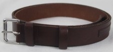 Polo Ralph Lauren Brown Leather Belt Silver Buckle NWT