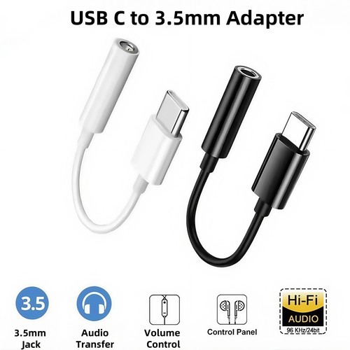 USB C to 3.5mm Headphone Jack Adapter for iPhone 16 15 Pro Max Plus Aux Audio - 第 1/12 張圖片