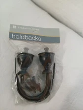 Essential Home Classic Urn Burnished Bronze Set Of Two Holdbacks Curtain Drapery