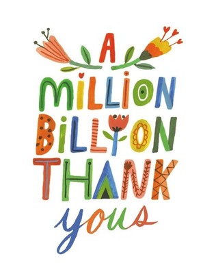 Love Muchly Greeting Cards: Thank You - A million, billion thank you's (Pack of 